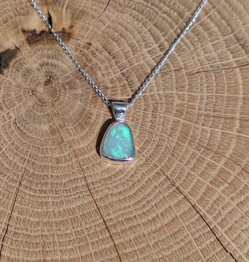 Silver opal pendant