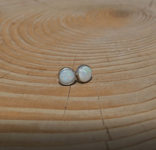 6mm silver earstuds