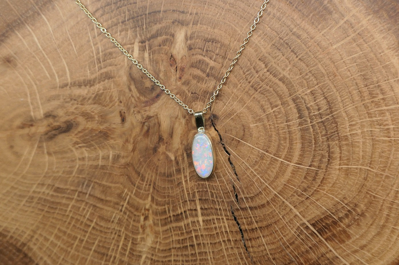 18k gold opal pendant