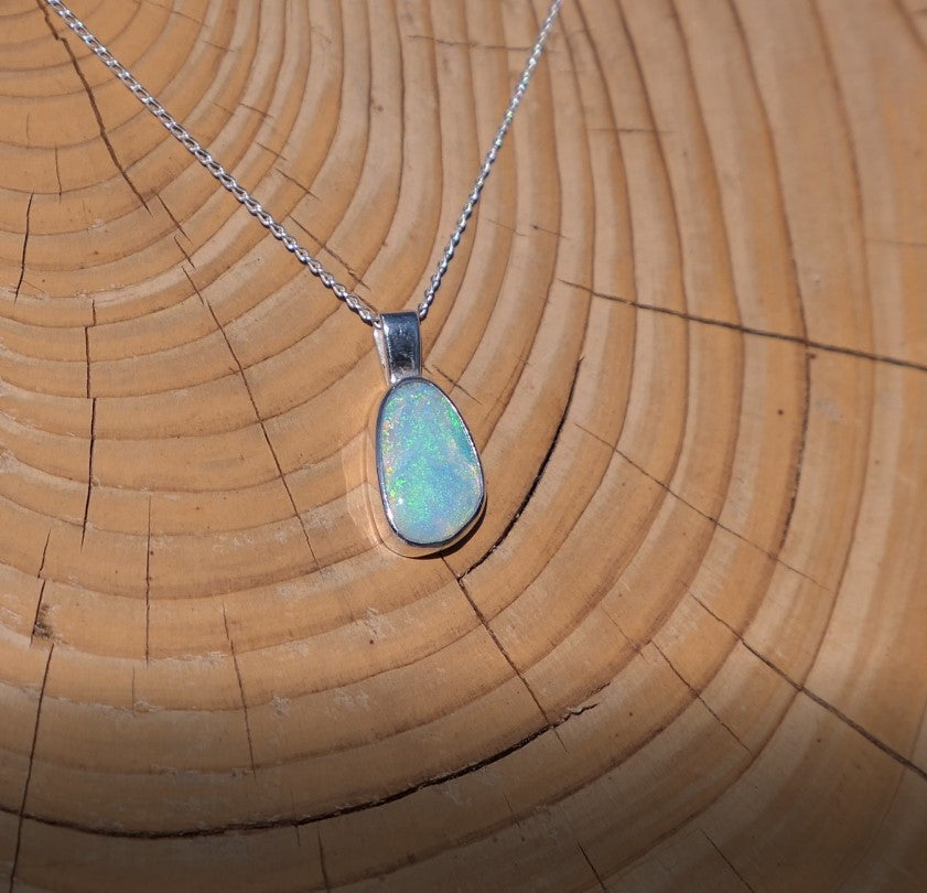 Silver opal pendant