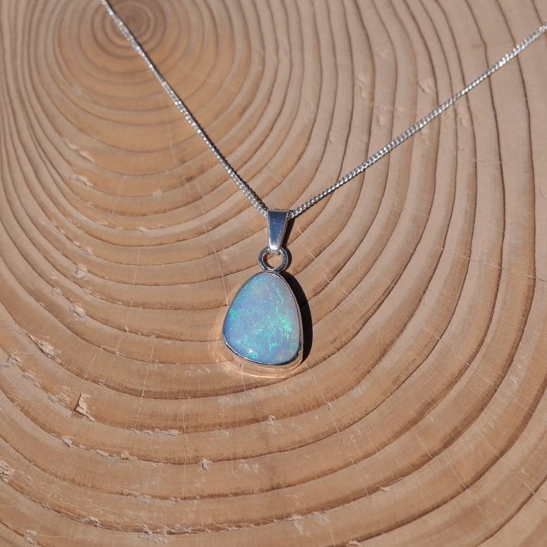 Silver opal pendant