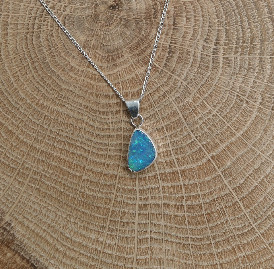 Silver opal pendant