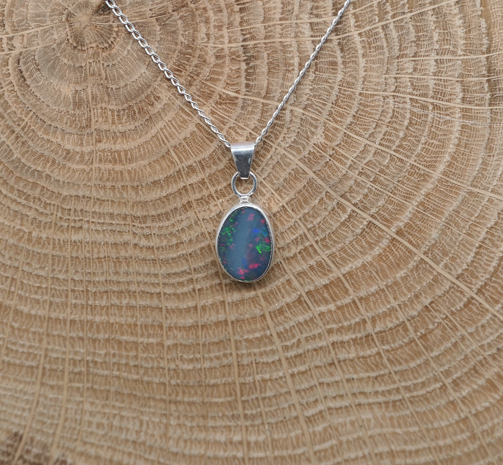 Silver opal pendant