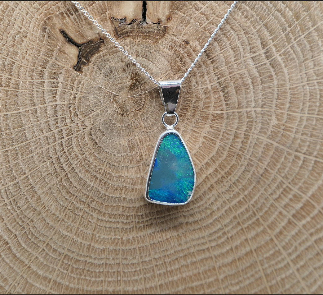 Silver opal pendant