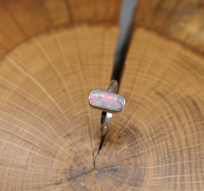 Silver Opal ring size S/9.25 US