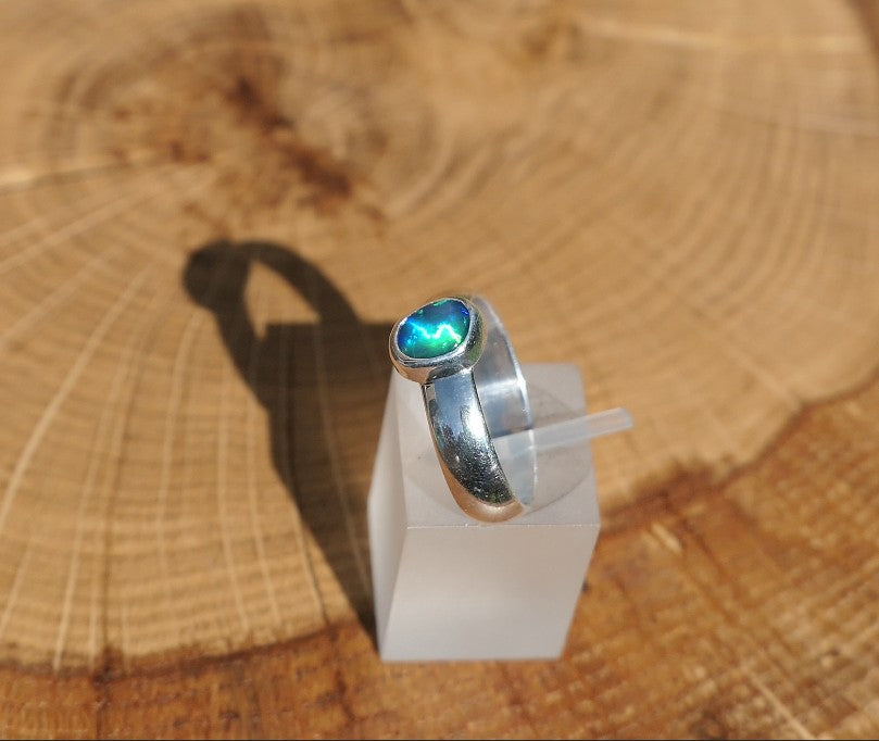 Silver opal ring size P/7.25