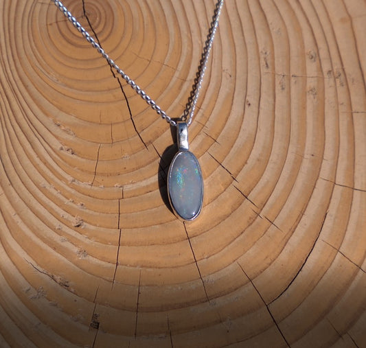 Silver opal pendant