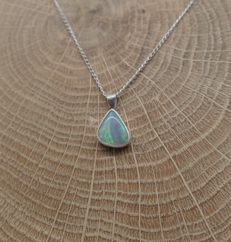 Silver opal pendant