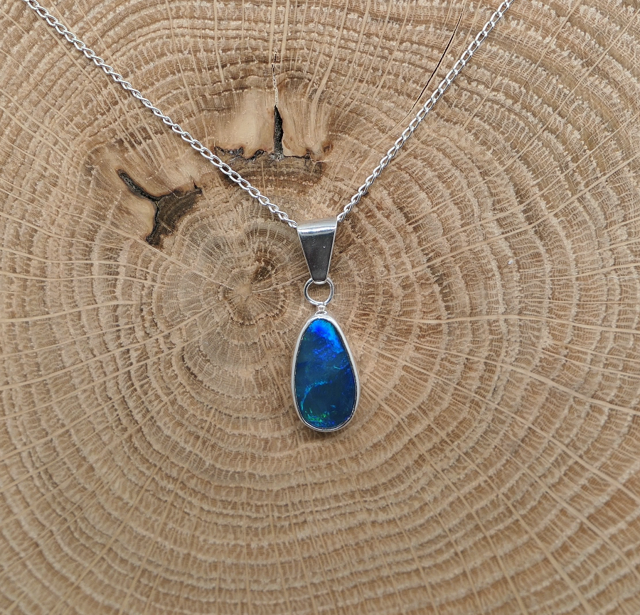 Silver opal pendant