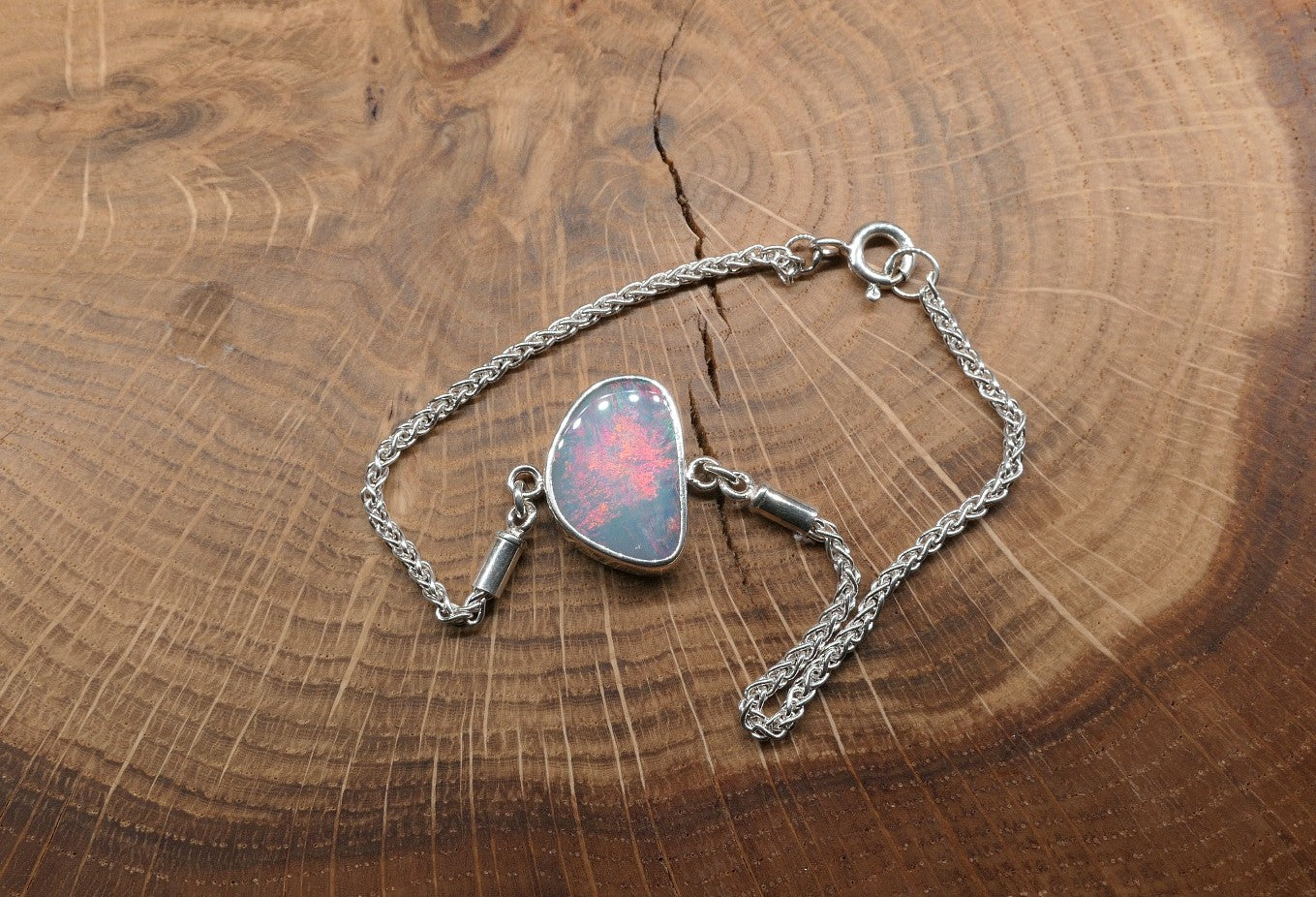 Silver opal bracelet