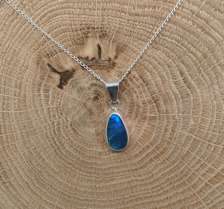 Silver opal pendant