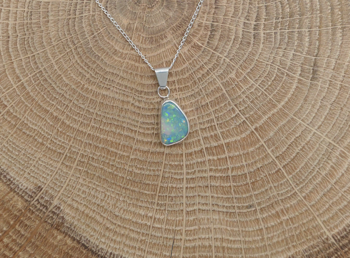 Silver opal pendant