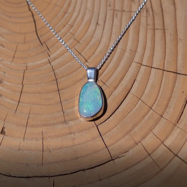 Silver opal pendant