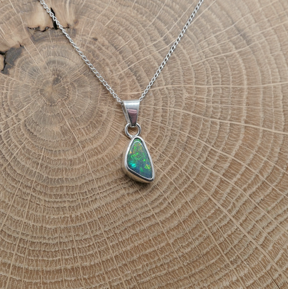 Silver opal pendant