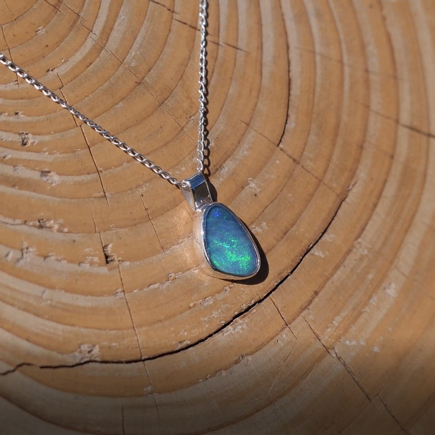 Silver opal pendant