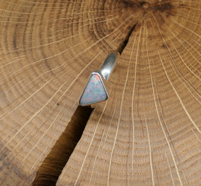 Silver Opal ring size N - 6.75US