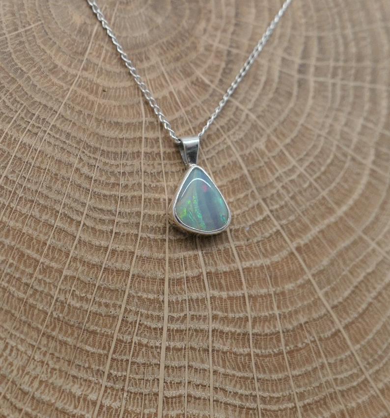 Silver opal pendant