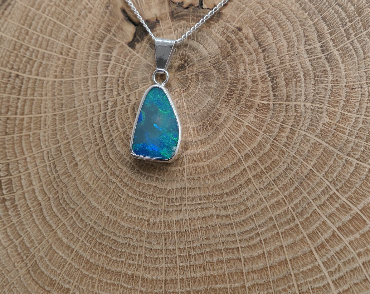 Silver opal pendant