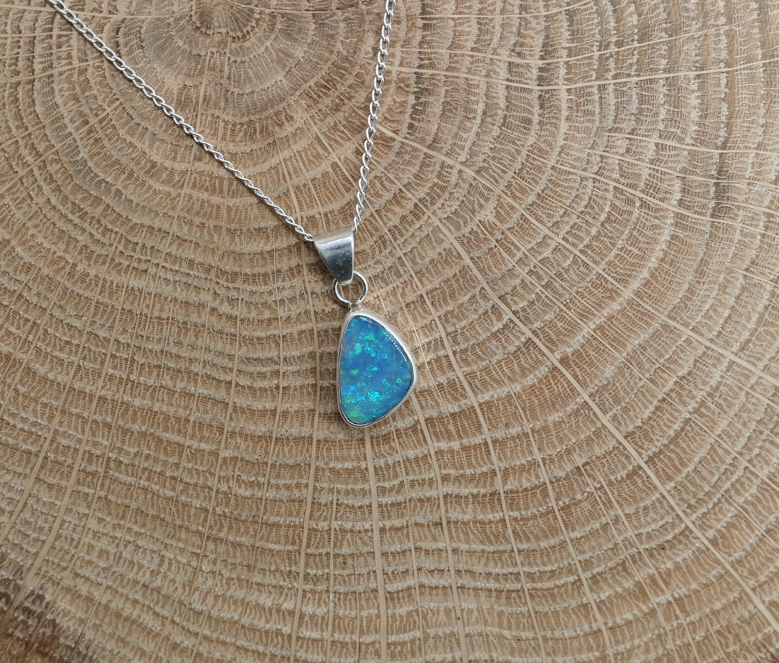 Silver opal pendant