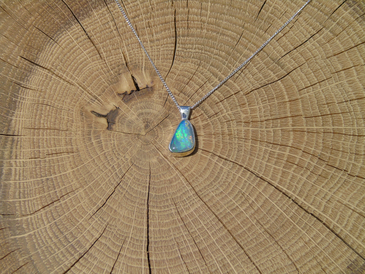 Coober Pedy doublet silver pendant