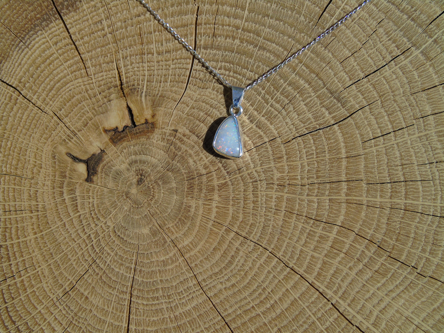 Coober Pedy doublet silver pendant