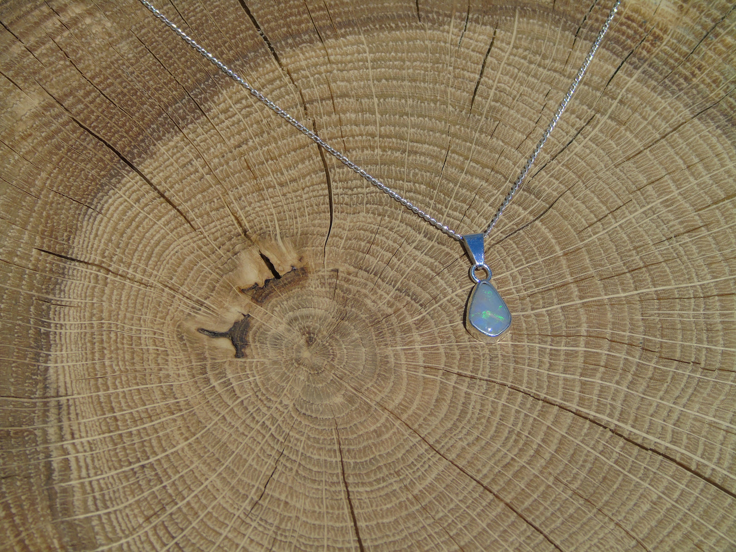 Coober Pedy opal silver pendant