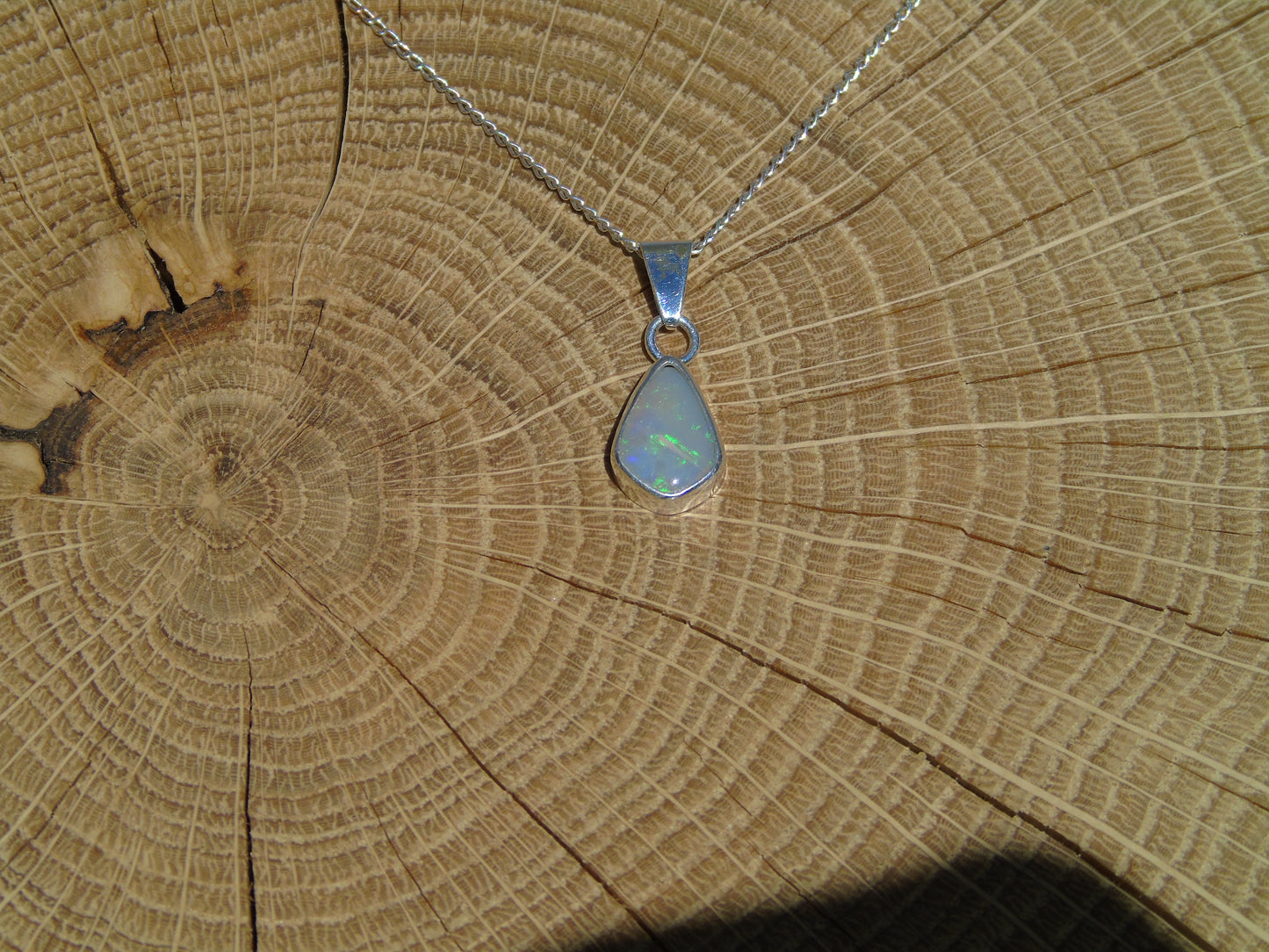 Coober Pedy opal silver pendant