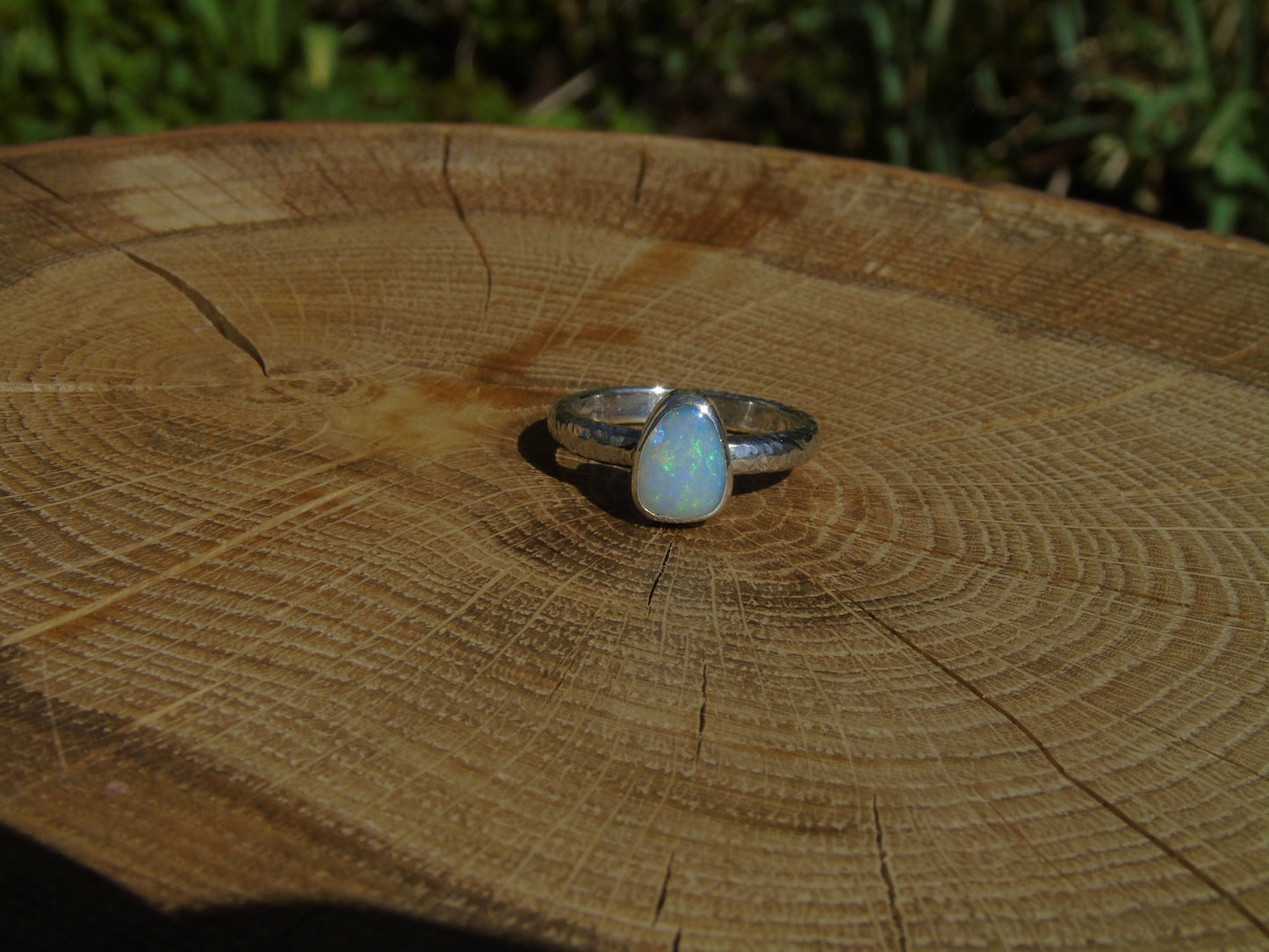 Silver opal ring size 6.5 / M.1/2