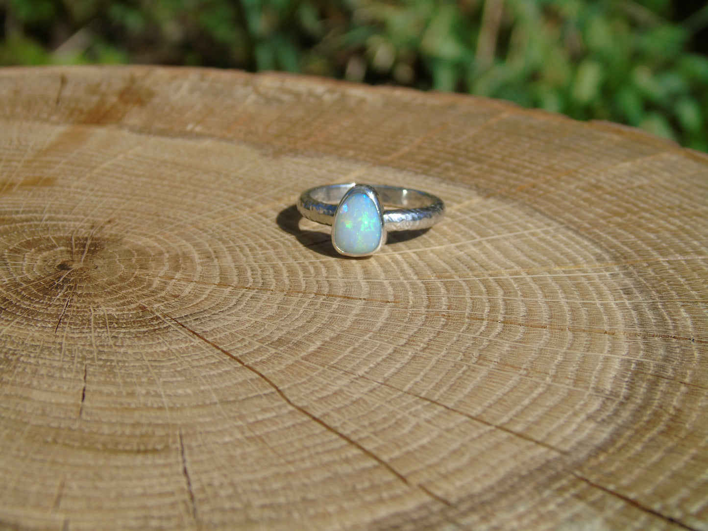 Silver opal ring size 6.5 / M.1/2