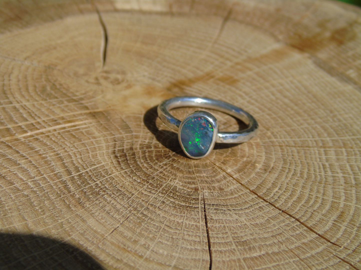 Silver Opal ring size R/8.75