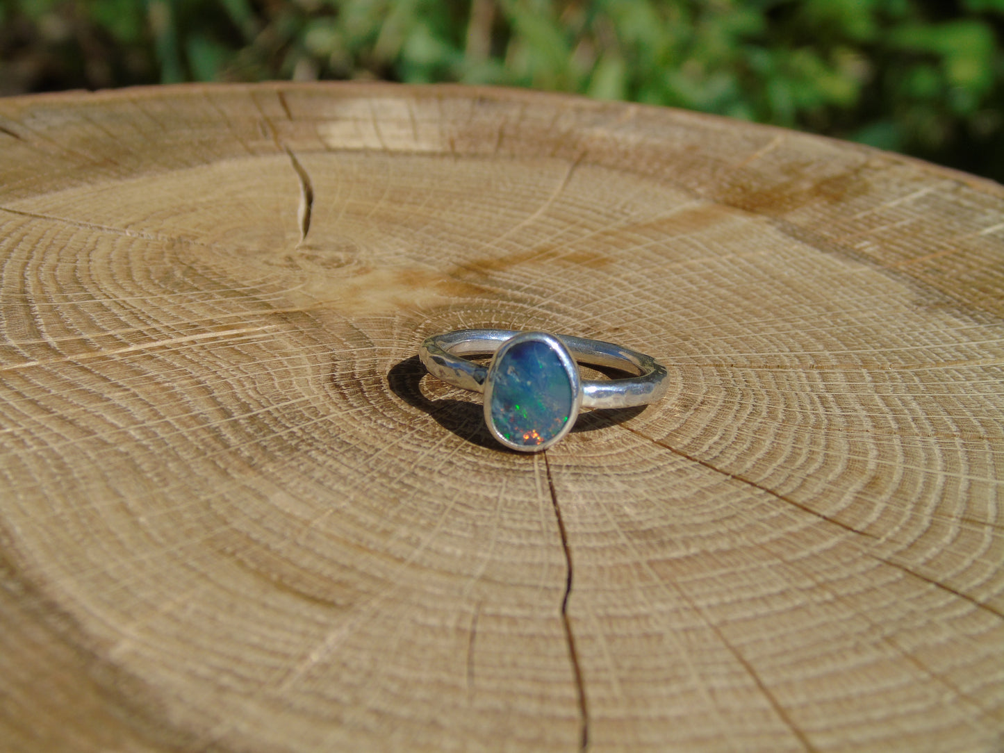 Silver Opal ring size R/8.75