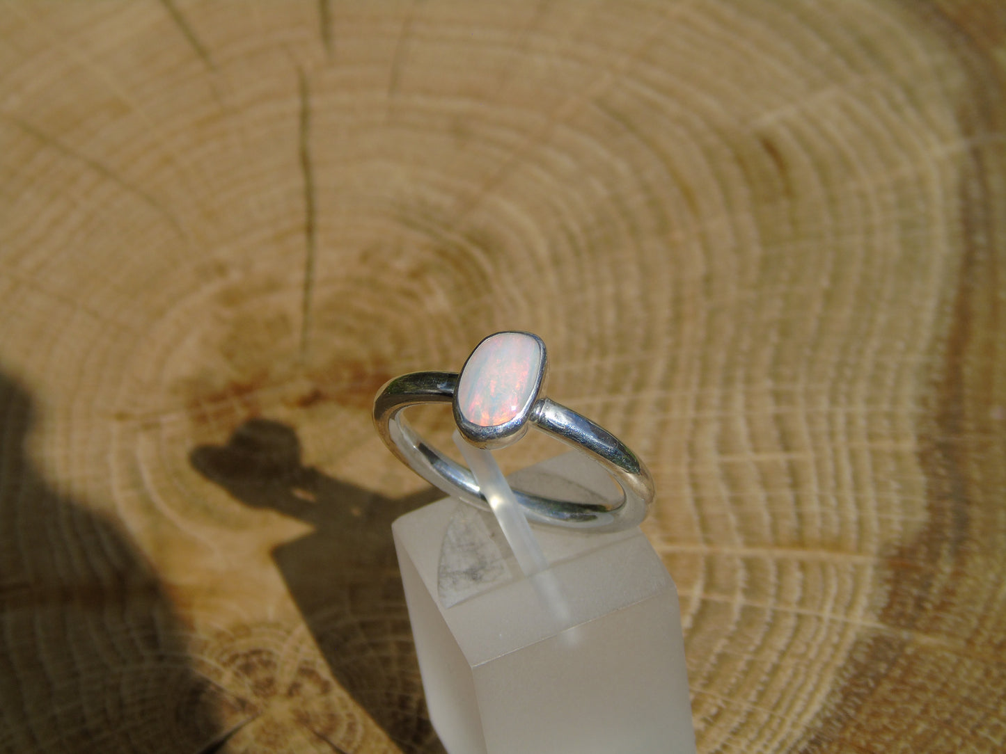 Opal ring, size O