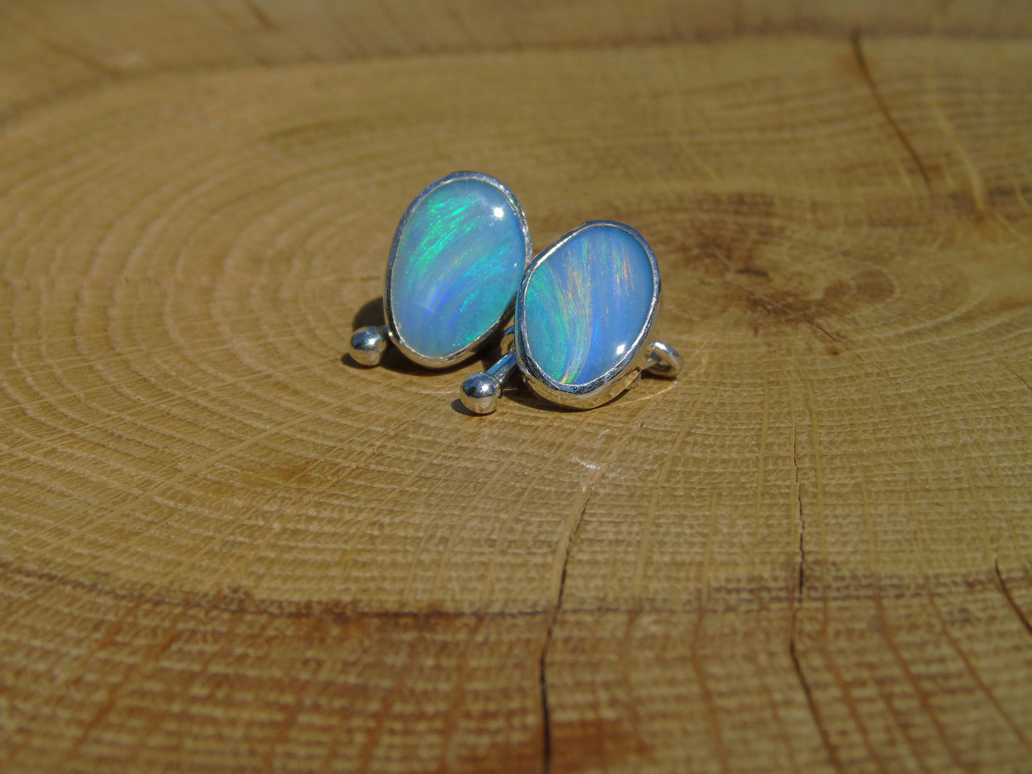 Sterling Silver opal cufflinks