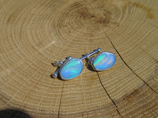 Sterling Silver opal cufflinks