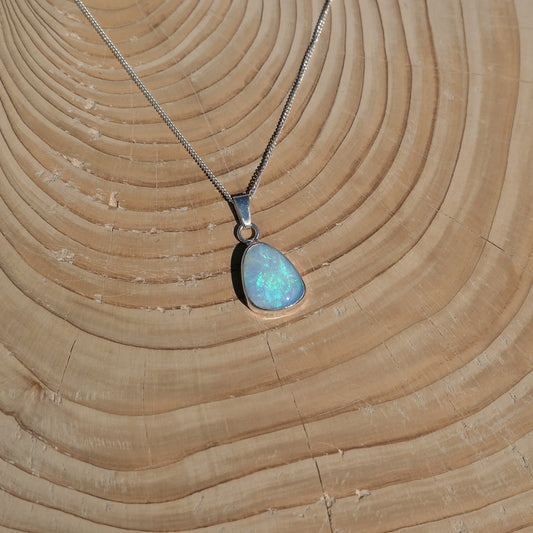 Silver opal pendant