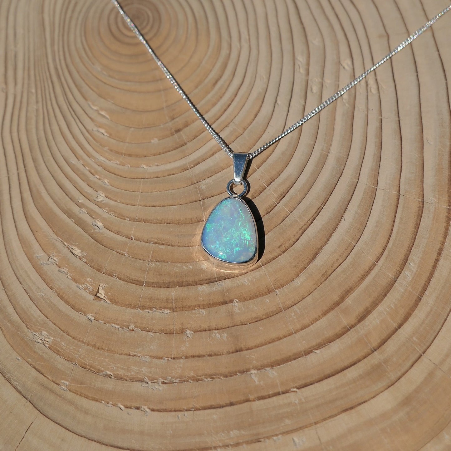 Silver opal pendant