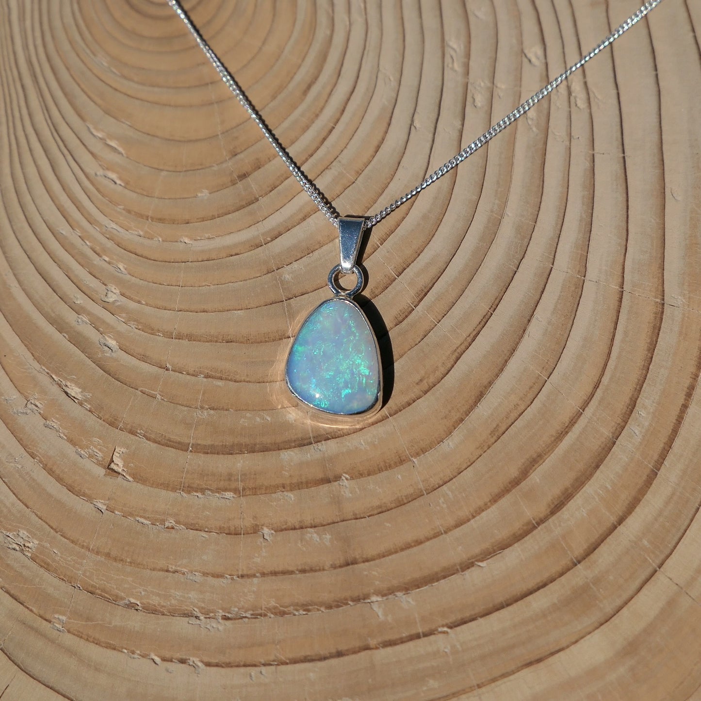 Silver opal pendant