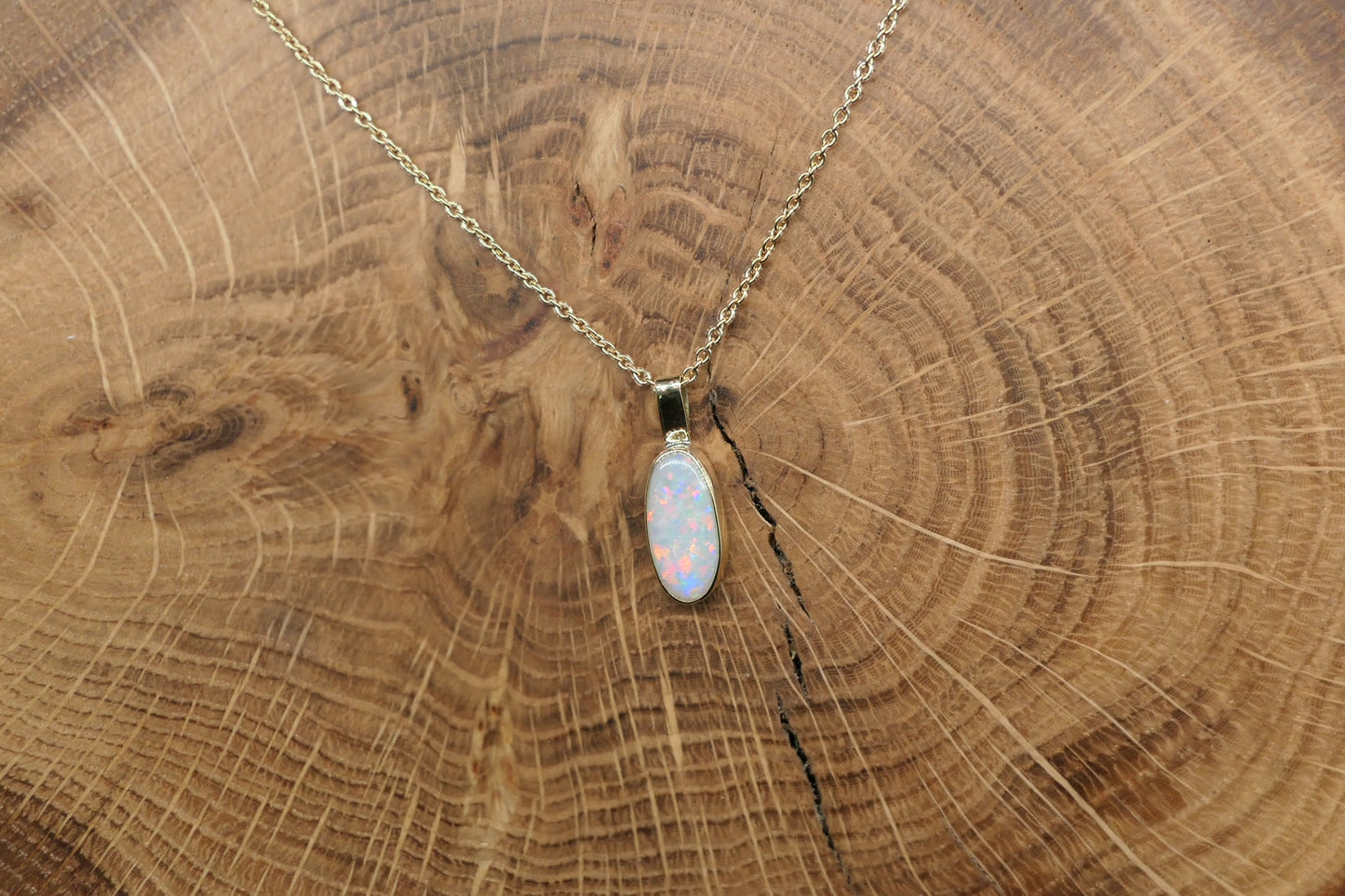 18k gold opal pendant