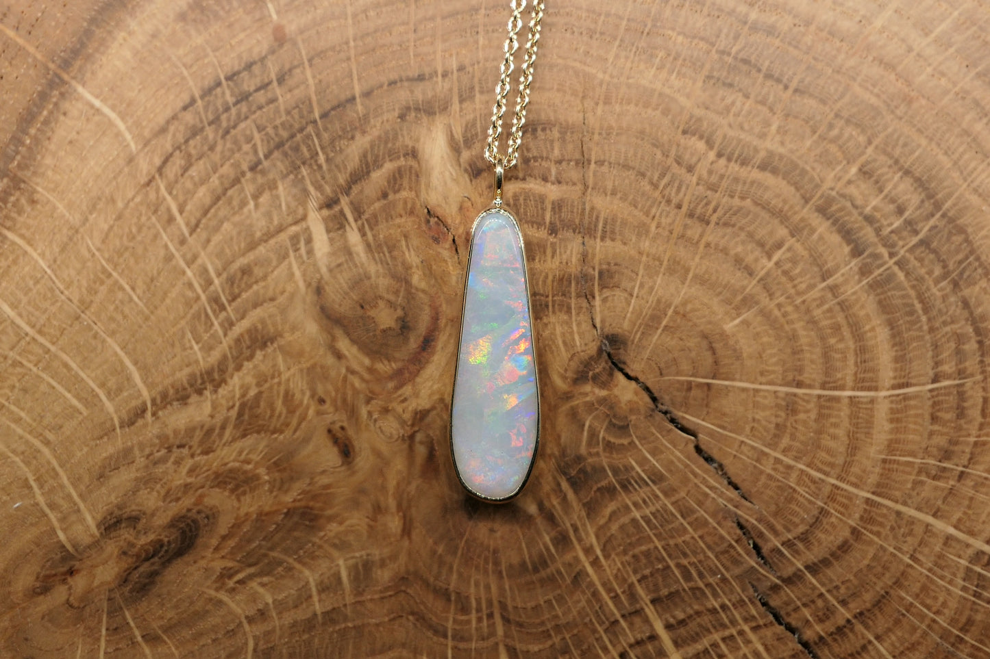 18k gold opal pendant