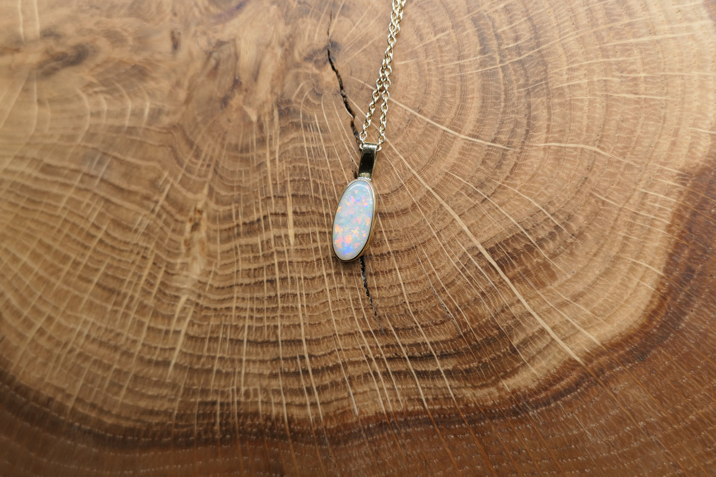 18k gold opal pendant