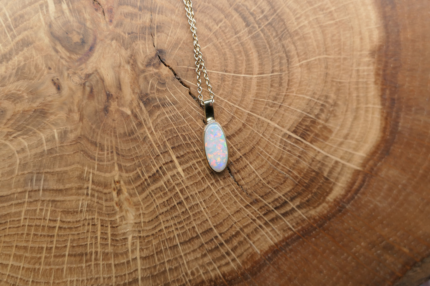 18k gold opal pendant