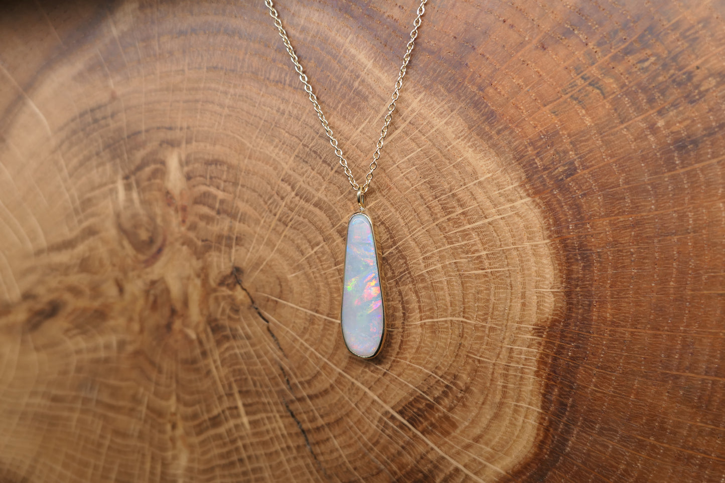 18k gold opal pendant