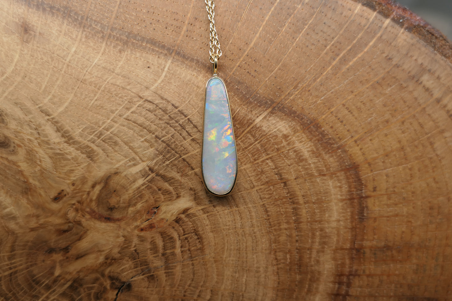18k gold opal pendant