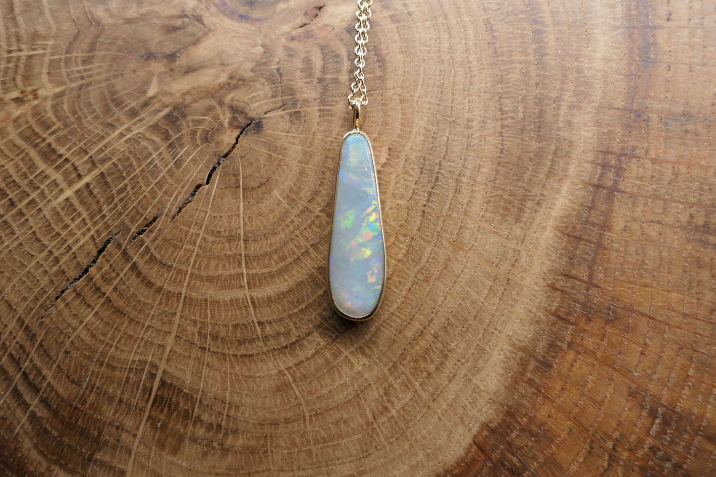 18k gold opal pendant