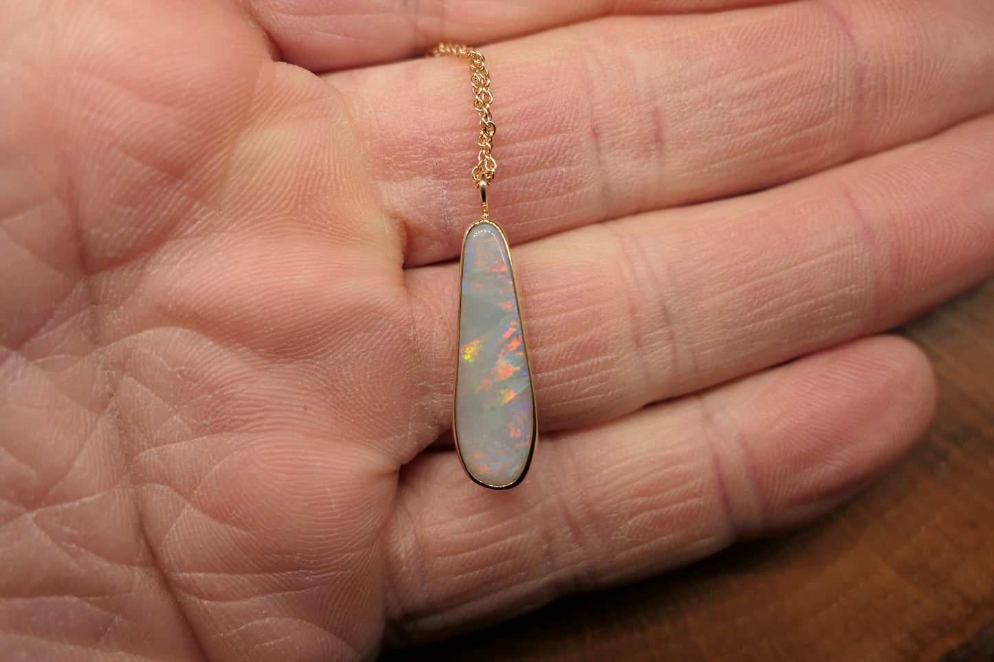 18k gold opal pendant