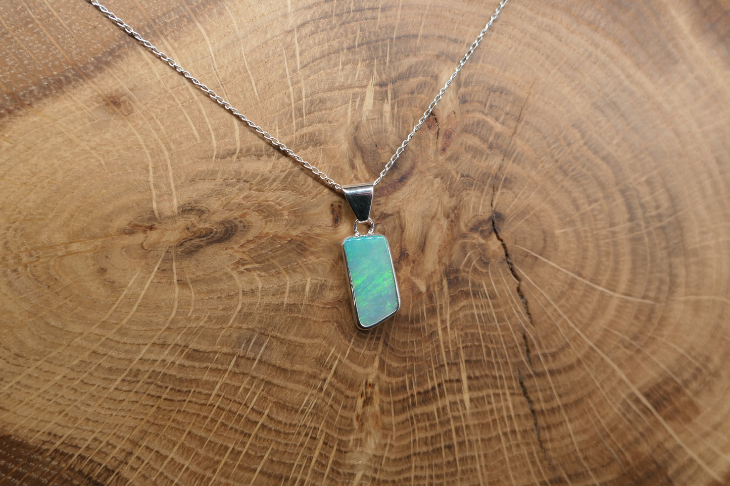 Silver Mintubi opal pendant