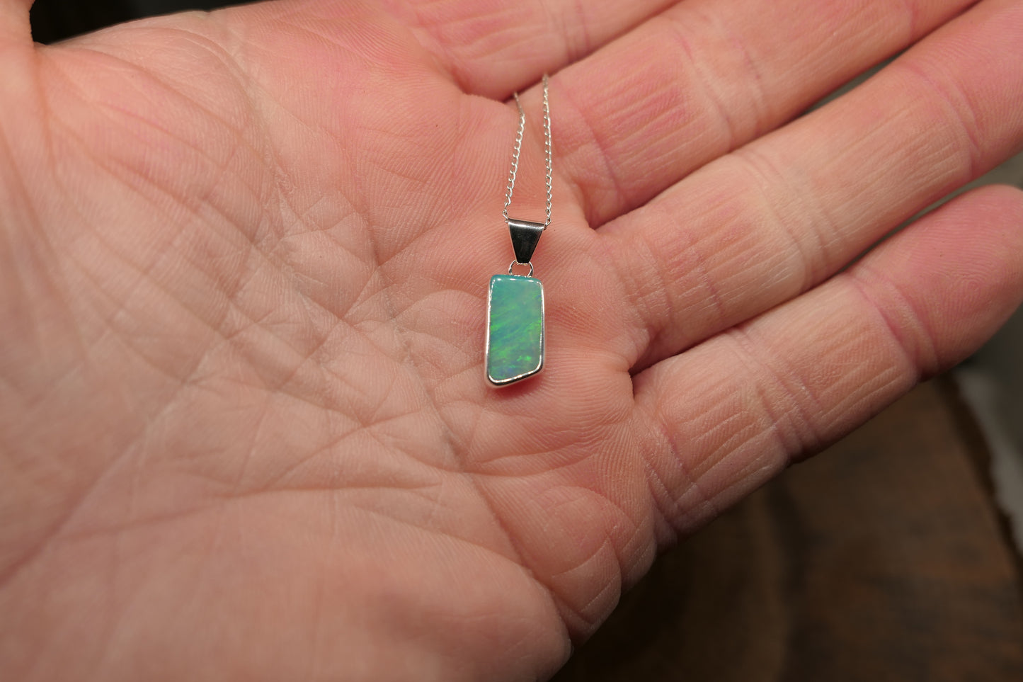 Silver Mintubi opal pendant
