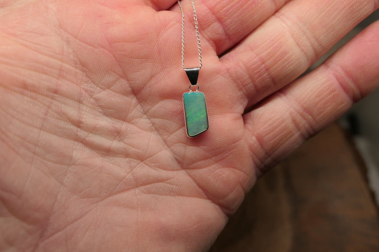 Silver Mintubi opal pendant