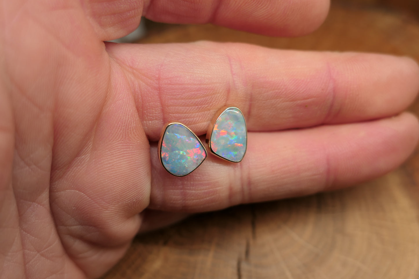9k gold opal cufflinks