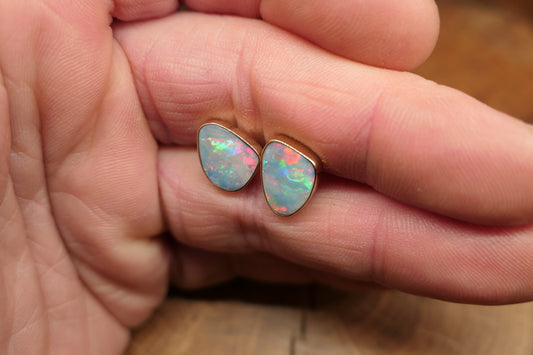 9k gold opal cufflinks